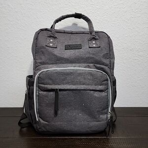 Upsimples Diaper Bag, Gray, Bookbag Backpack, Multi-function.